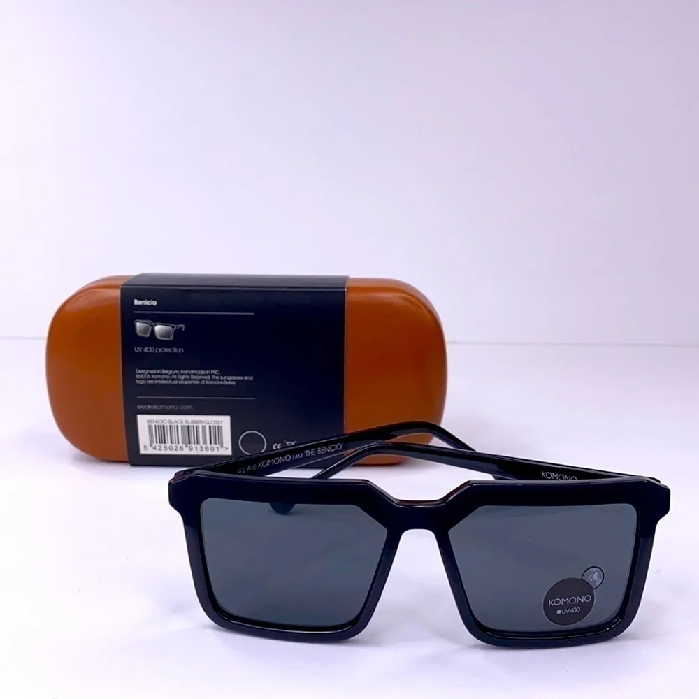 KOMONO sunglasses Benicio Black Rubber Glossy New Sunglasses